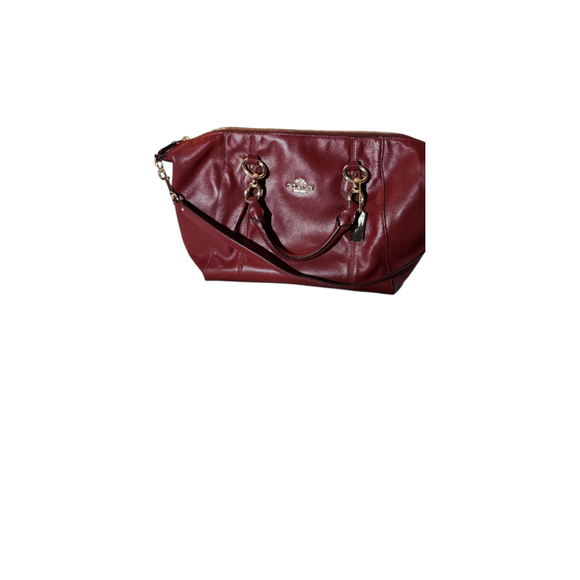 Coach Red Leather Satchel/Crossbody Bag - Picture 5 of 8